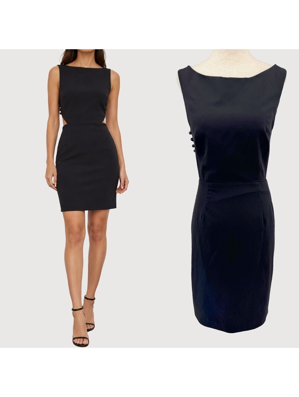 Black Halo Low Cowl Back Cut Out Sheath Dress 4